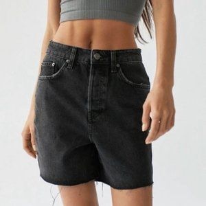 [SOLD] Bdg Urban Outfitters 90’s Long Inseam Shorts Faded Black Denim Button Fly